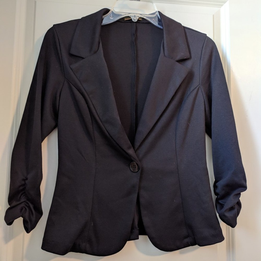 Auline' Collection scrunch arm 3/4 sleeve blazer M